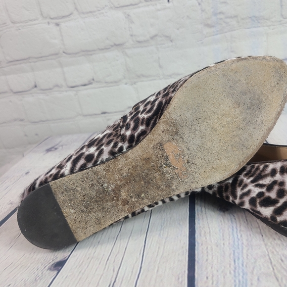 Veronica Beard Griffin calf hair flats loafers leopard print size 8.5 - Picture 9 of 9